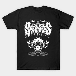 Kawaii Donut - Black Metal Logo - Creepy Cute Goth - Sprinkles T-Shirt